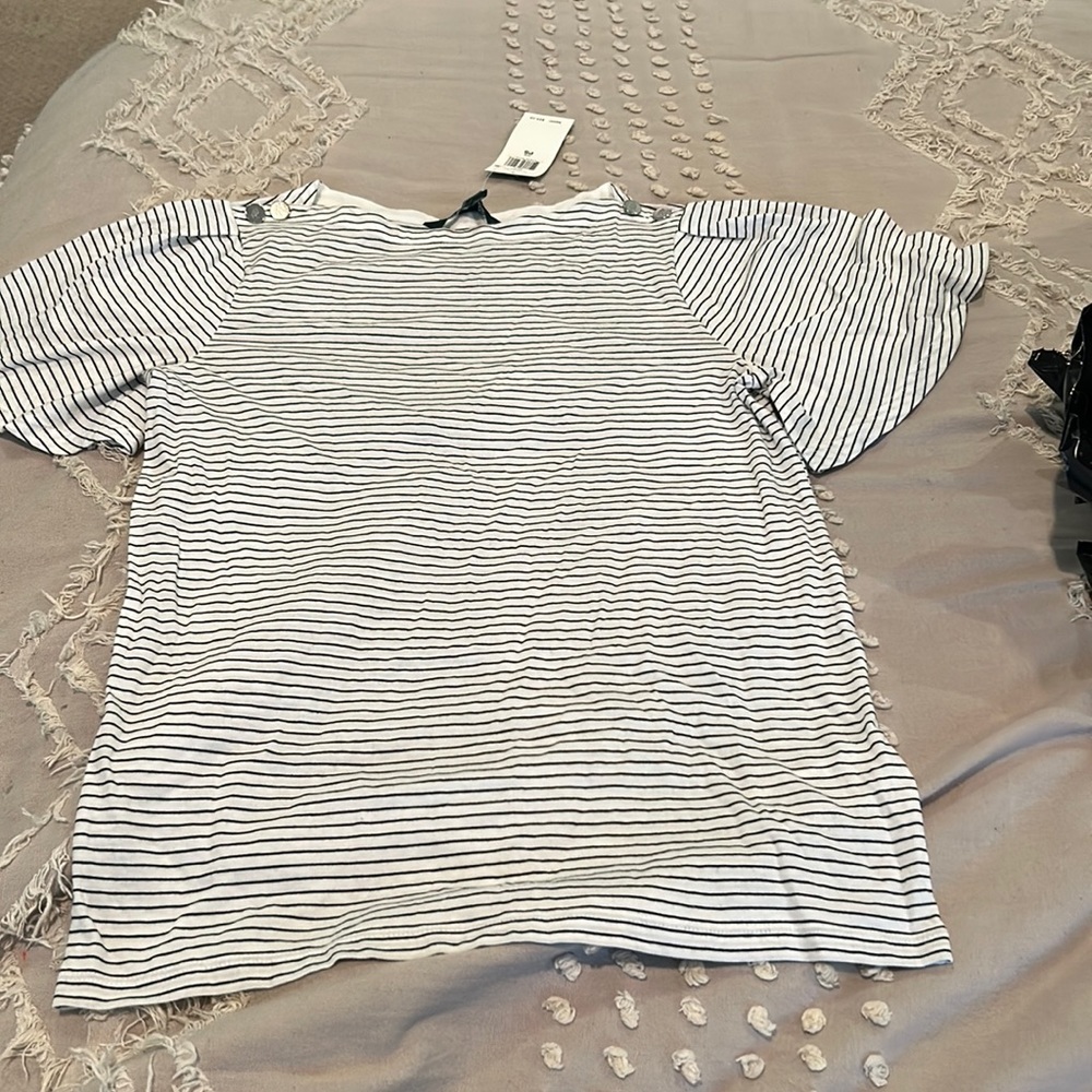 Womens white with black stripe, Ralph Lauren shirt